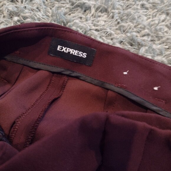 COPY - Express Burgundy Wide Leg High Rise Trousers - Picture 3 of 10